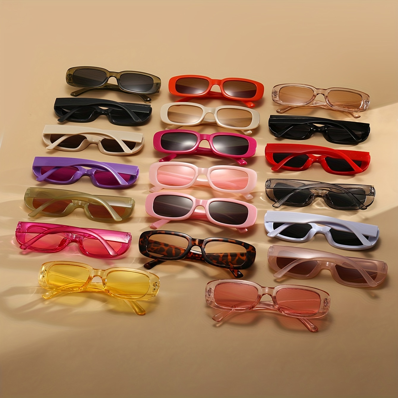 20pcs Retro Y2k Classic Small Square Frame Sunglasses Set For Men