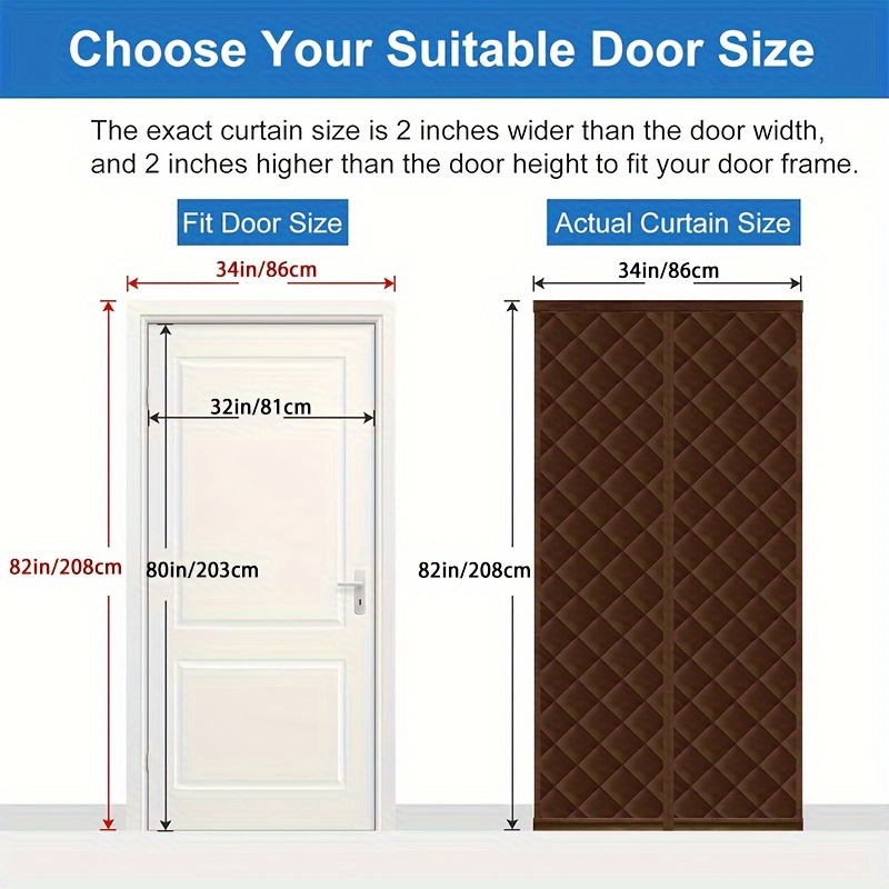1pc Magnetic Thermal Insulated Door Cover Curtain, Ultra-Durable Doorway  Curtain , Temporary Door Insulation To Keep Warm In Winter And Cool In  Summer