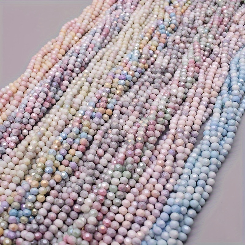 

80pcs/lot 6mm Rondelle Glass Beads, Faceted Loose Spacer Glass Beads, For Jewelry Making Diy Bracelet Necklace