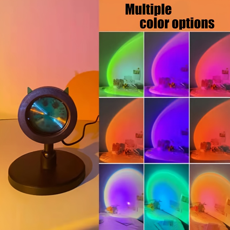 Usb Sunset Lamp Led Rainbow Neon Night Light Projector - Temu