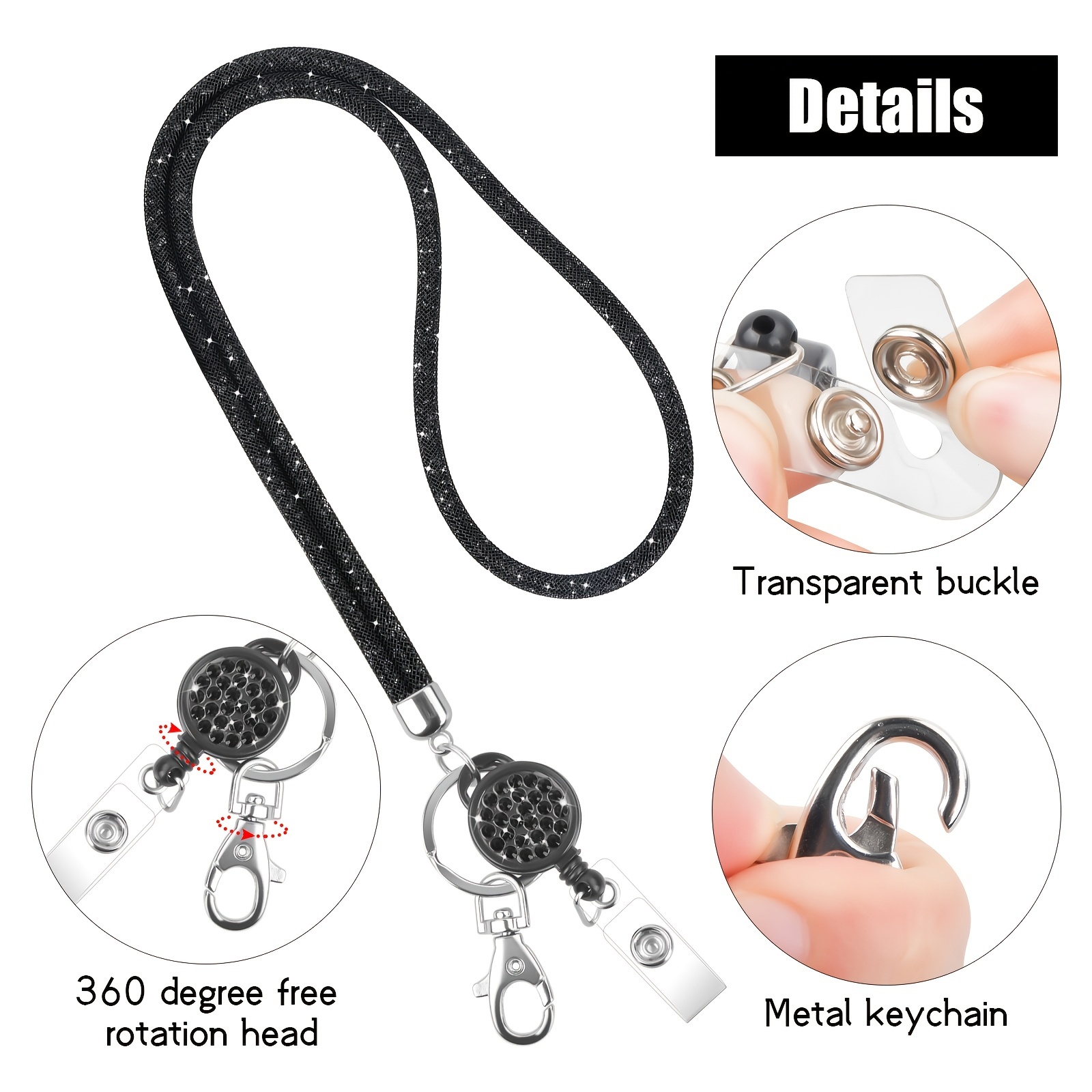  Long Neck Lanyard, Fashion Keychain, Badge Holder, Lanyards For Id  Badges, Leather Key Chain, Metal Buckle Strong Durable Men'S And Women'S  Keychain For Women Teen Girls : Office Products