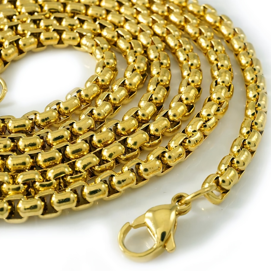 Gold round box on sale chain