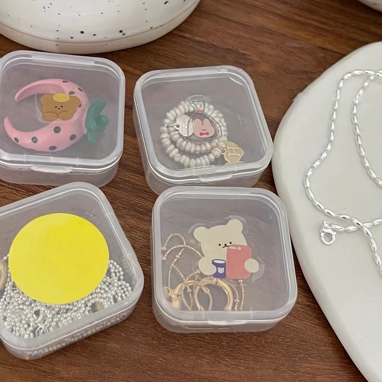 Transparent Plastic Jewelry Storage Box Earplug Box Fish - Temu