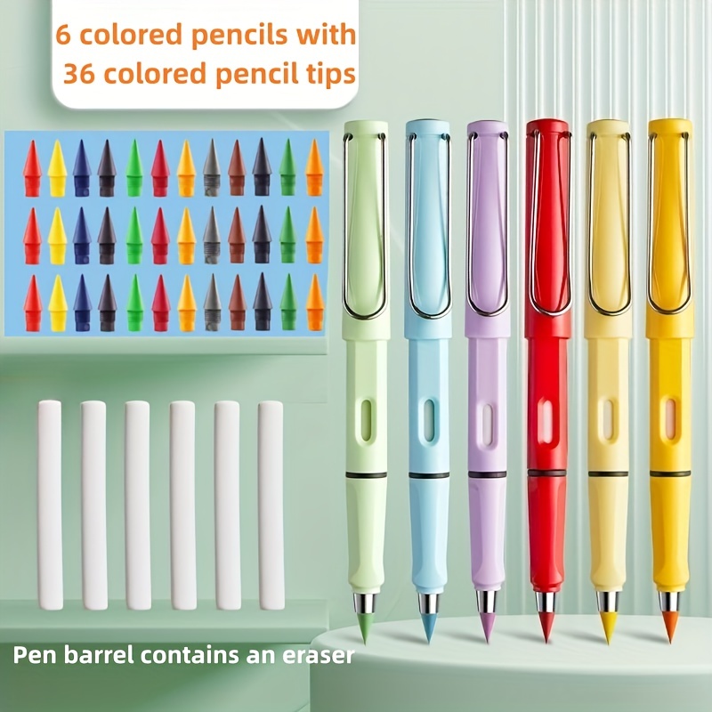 Toot Fun Phrase All Caps HB Pencil Set of 6, Bright Multi