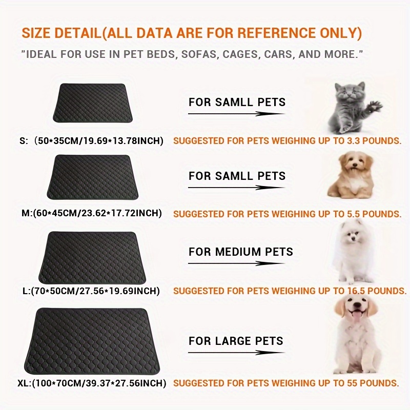 Reusable Pet Diaper Mat for Dogs Training Pee Pads Washable