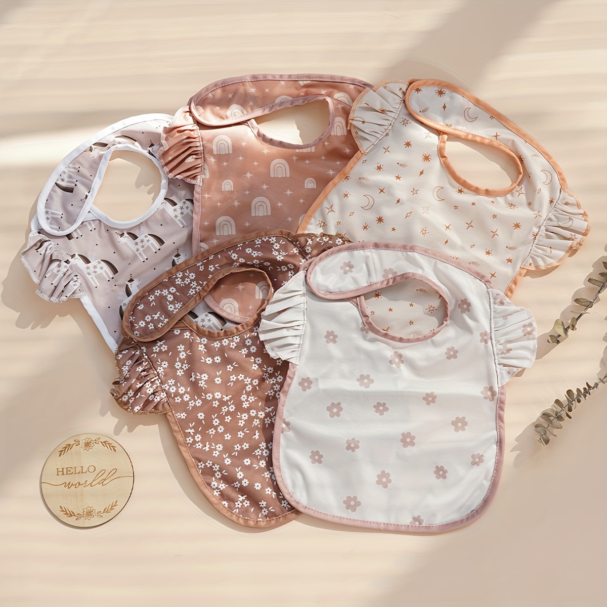  Baberos impermeables de manga larga para bebé con bolsillo de  recogedor de migas