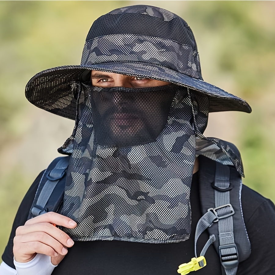 Camo Sun Protection Hat Mask Shawl Breathable Foldable Uv - Temu