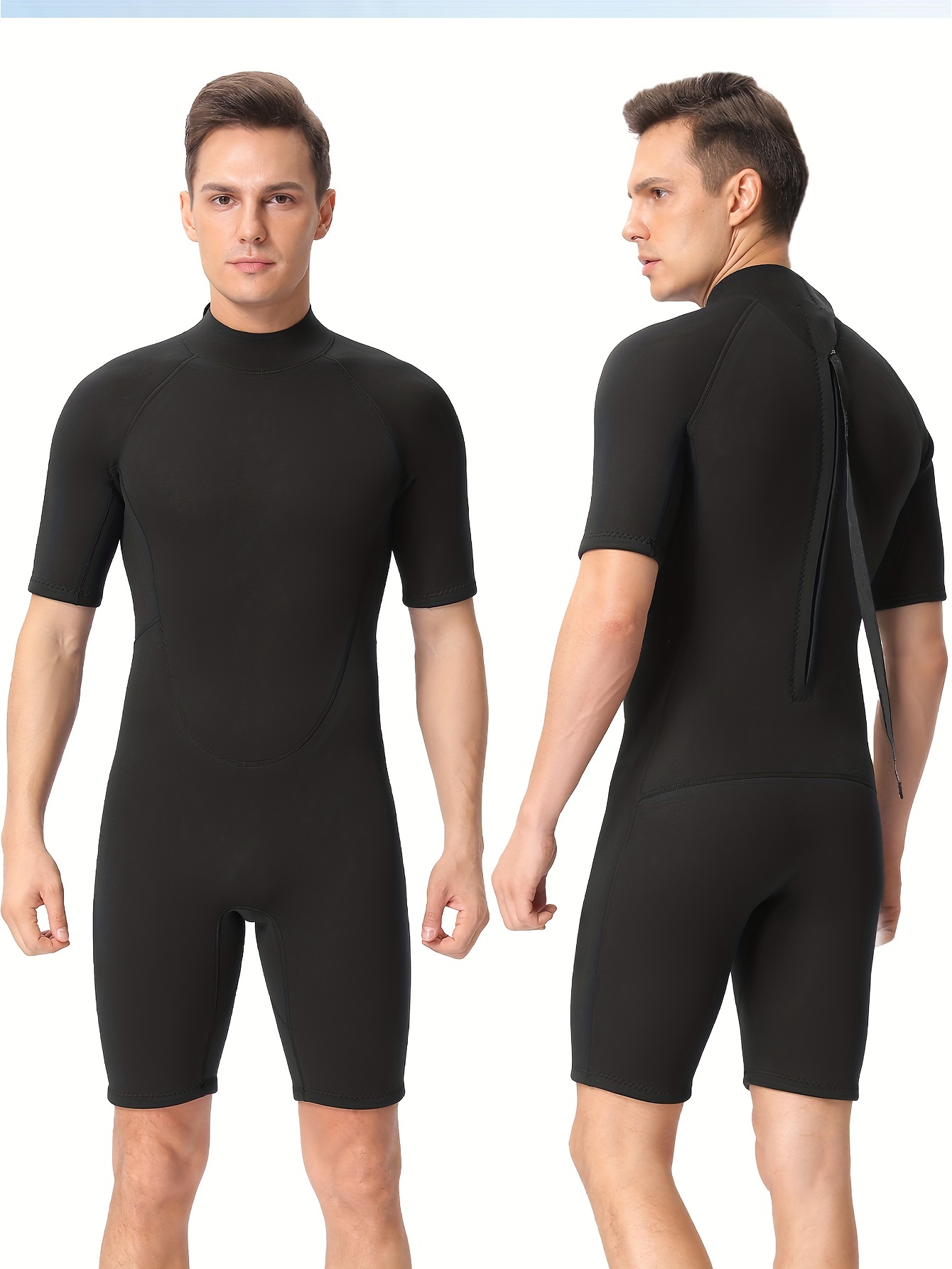 Men's Professional Neoprene Skinny Fit Short Sleeve Jumpsuit - Temu United  Kingdom