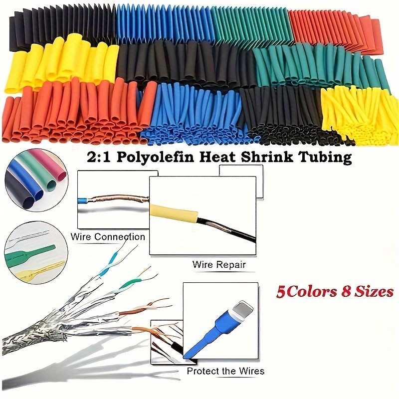 Heat Shrink Tubing Kit,Mini Heat Gun + 328 PCS Heat Shrink Wrap Tube2:1.