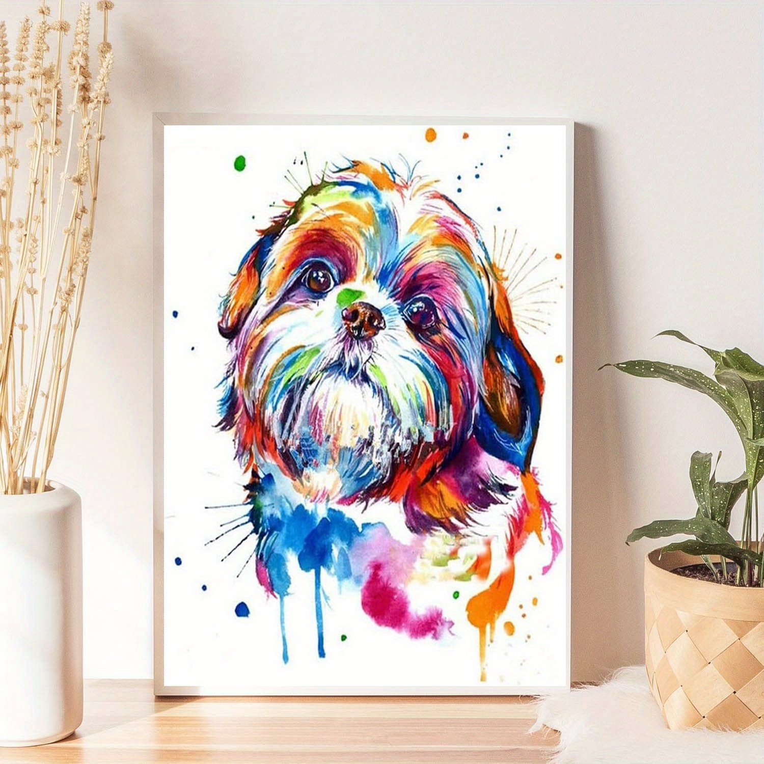 Diy 5d Diamond Painting Kit Cute Dog Painting Wall Art Decor - Temu