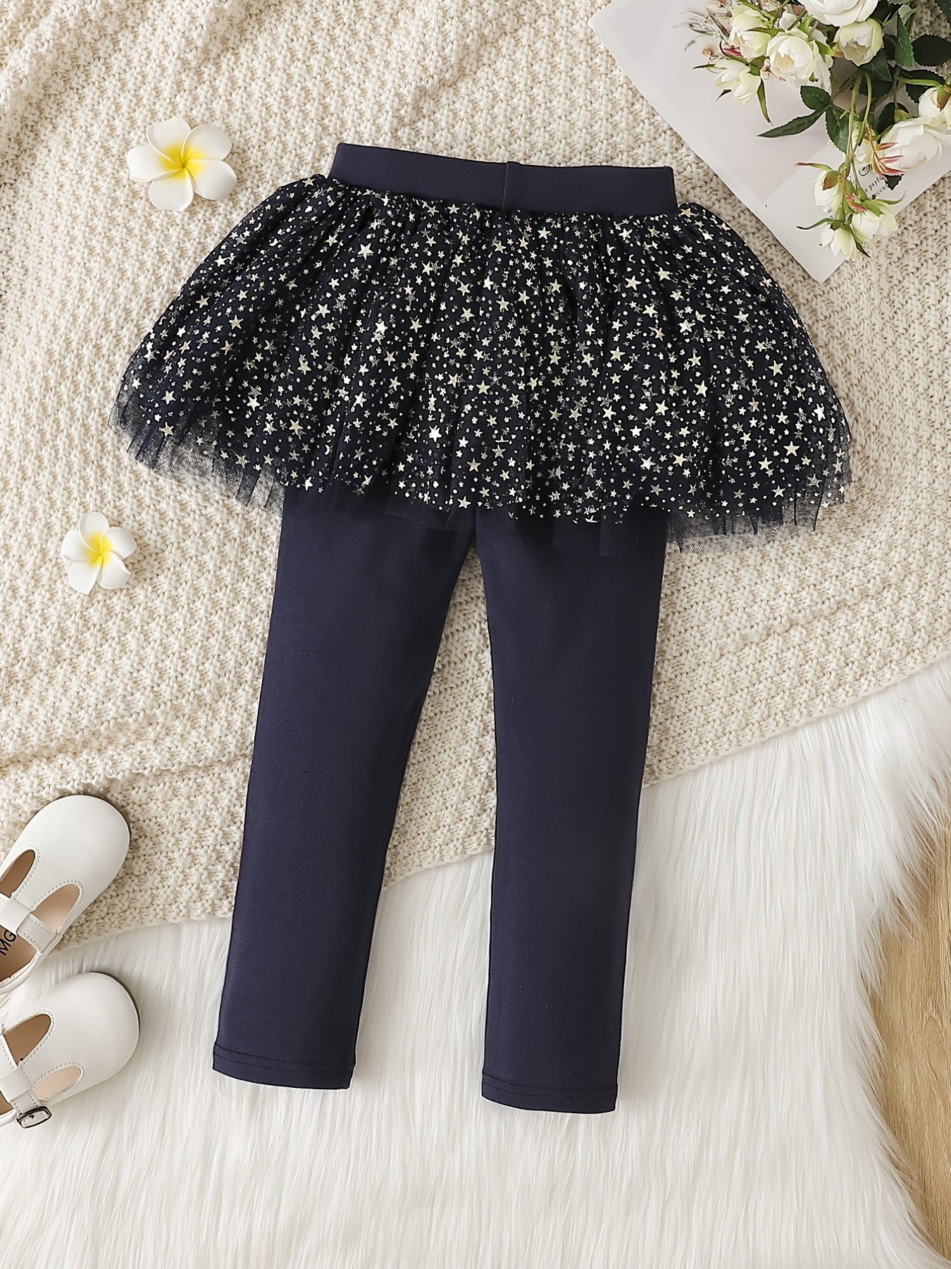 Tulle Skirt Leggings - Navy blue - Kids