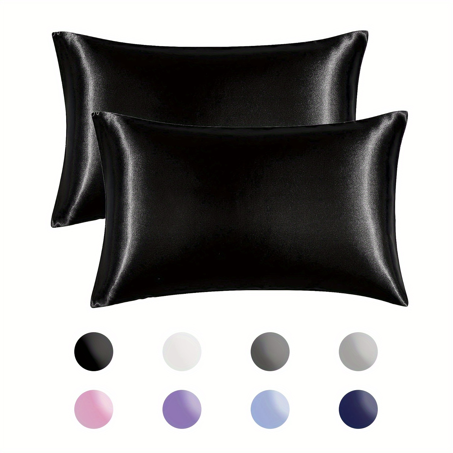 

2pcs Satin Pillowcase, Soft And Smooth Texture, Satin Solid Color Envelope Pillowcases, Reduce Hair Breakage block Wrinkles