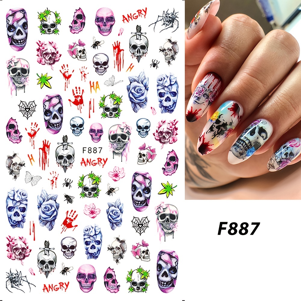 Halloween Nail Water Transfer Stickers,pumpkin Bat Ghost Spider Web Design  Nail Art Decals For Diy Or Nail Salons,self Adhesive Nail Art Supplies For  Women And Girls - Temu