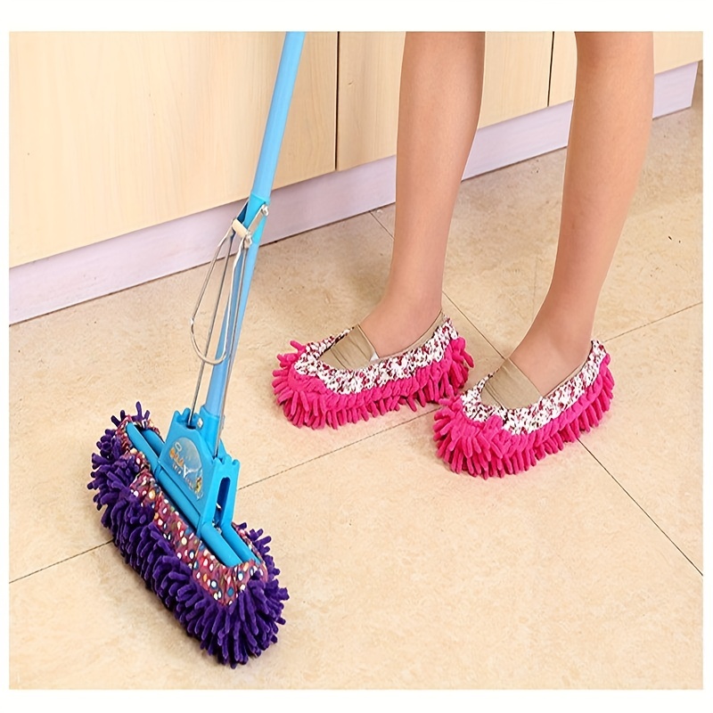 Mop Slippers Shoes For Floor Cleaning Microfiber Shoes Cover - Temu