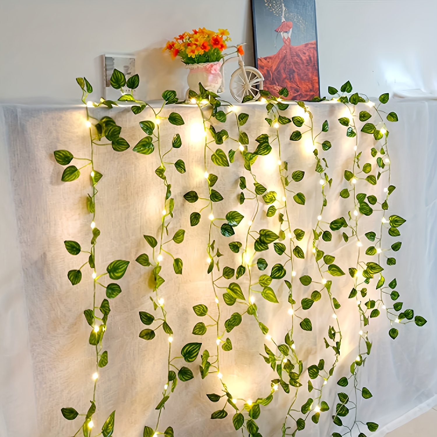 Fake Vines For Bedroom With 100 Led String Lights Hanging - Temu