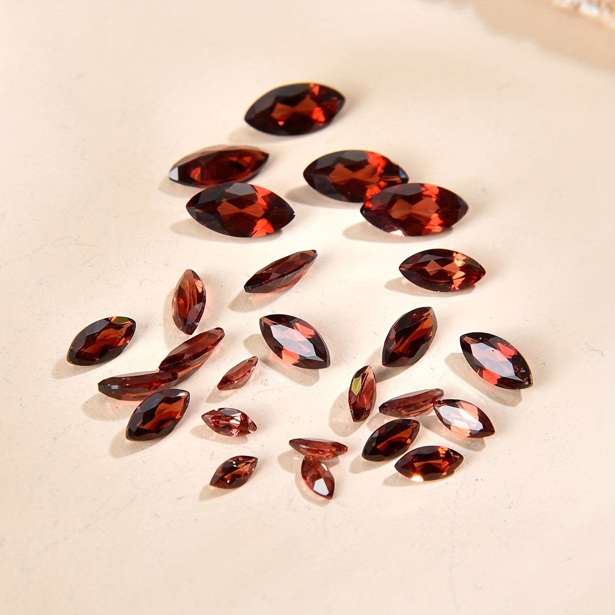 High-end Garnet & Ruby Marquise Ring Surface Loose Beads