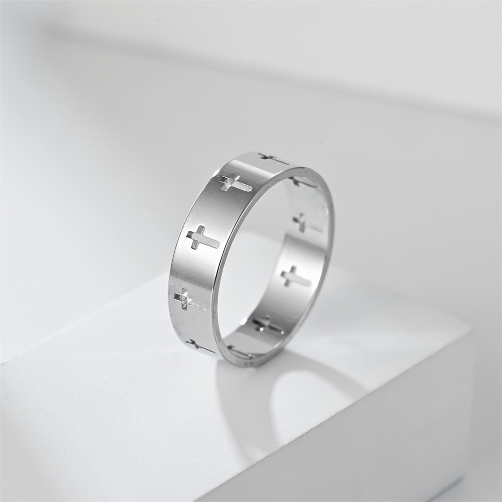 1pc Men' Steel Hollow Ring