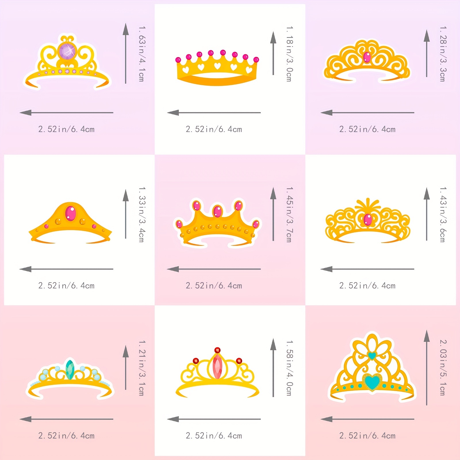 50Pcs Crown Stickers for Kids Water Bottle Laptop Princess Crown Dream  Party Decoration Art Sticker Motorcycle Luggage Guitar Decal Skateboard