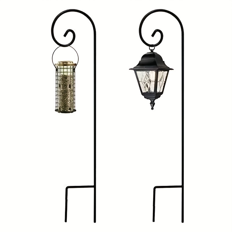 

1pc Shepherd Hook, Iron Curled Hook For Hanging Bird Feeders, Plant Hangers, Flower Basket, Christmas Lights, Lanterns, And Weddings, 32/46/62 Inches 1/3 Inches Thick