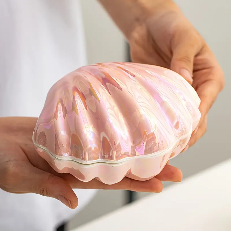 легкая роскошь креативная керамическая раковина для макияжа, ящик для хранения, разделяемый ювелирный ящик, хранение колец и ожерелий, вешалка для ключей, детали 2