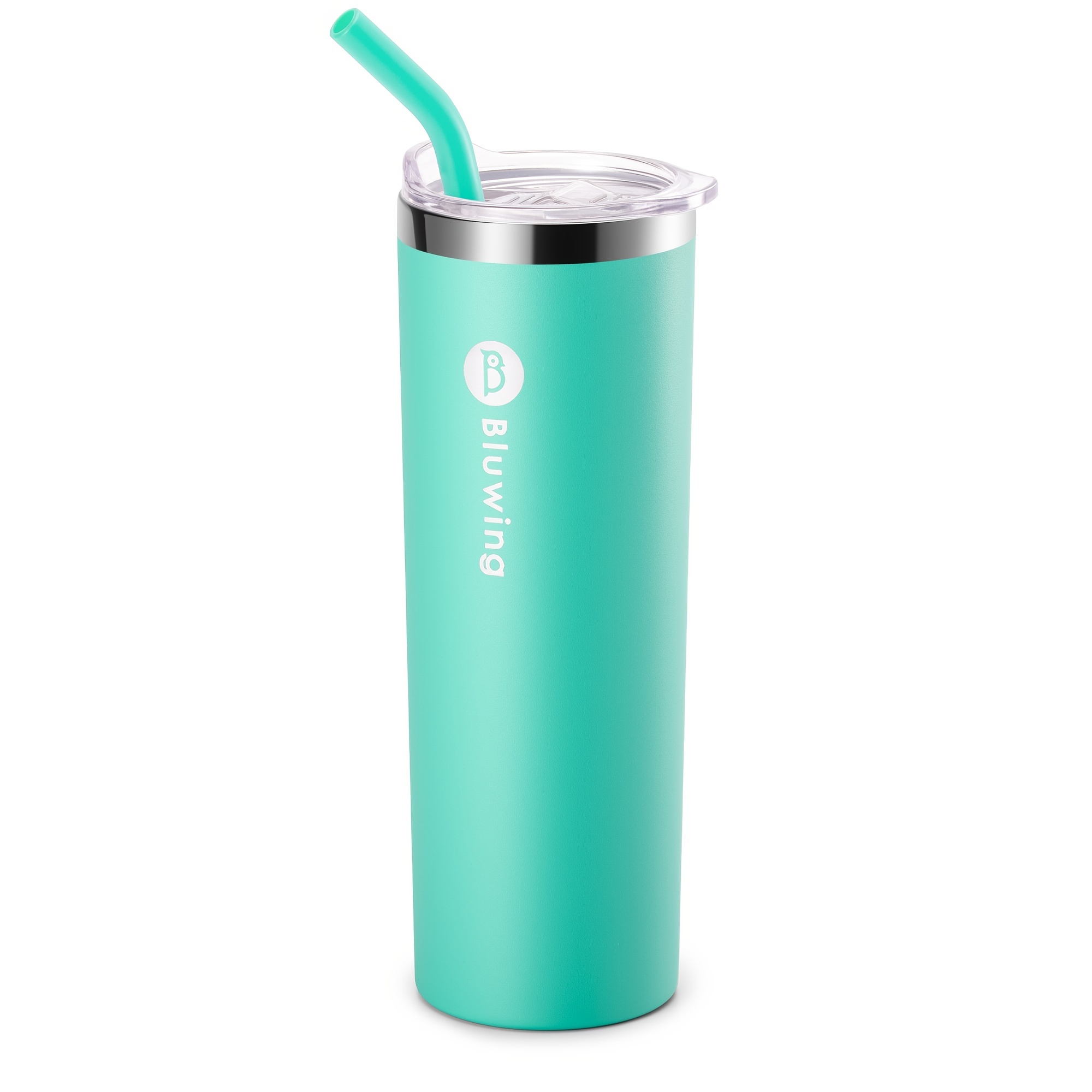 Bluwing Stainless Steel Tumbler, Wide Mouth Straw Water Bottle