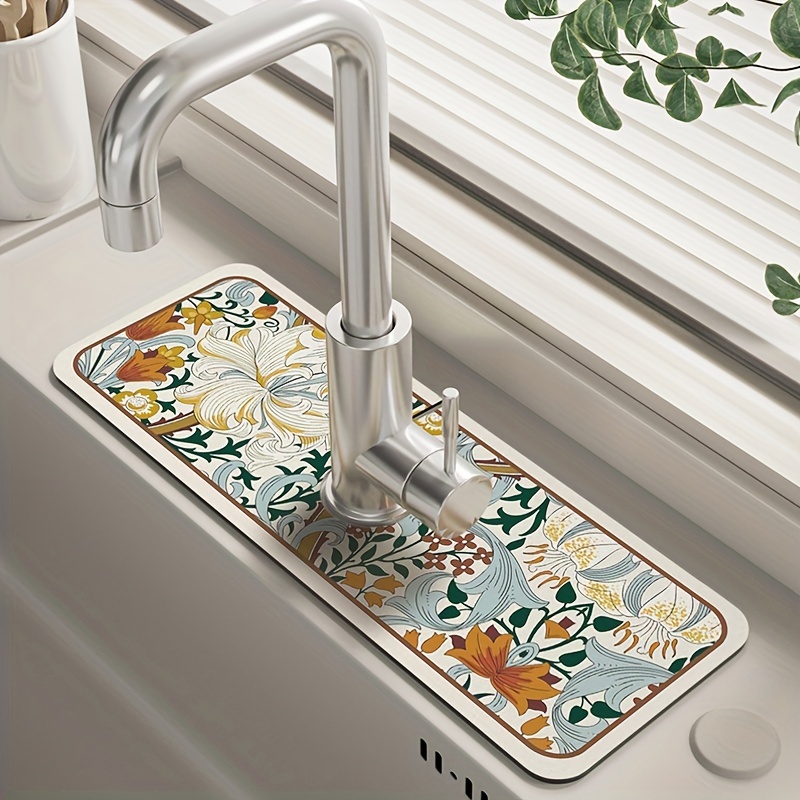 Kitchen Sink Splash Guard Silicone Faucet Mat Kitchen Sink - Temu