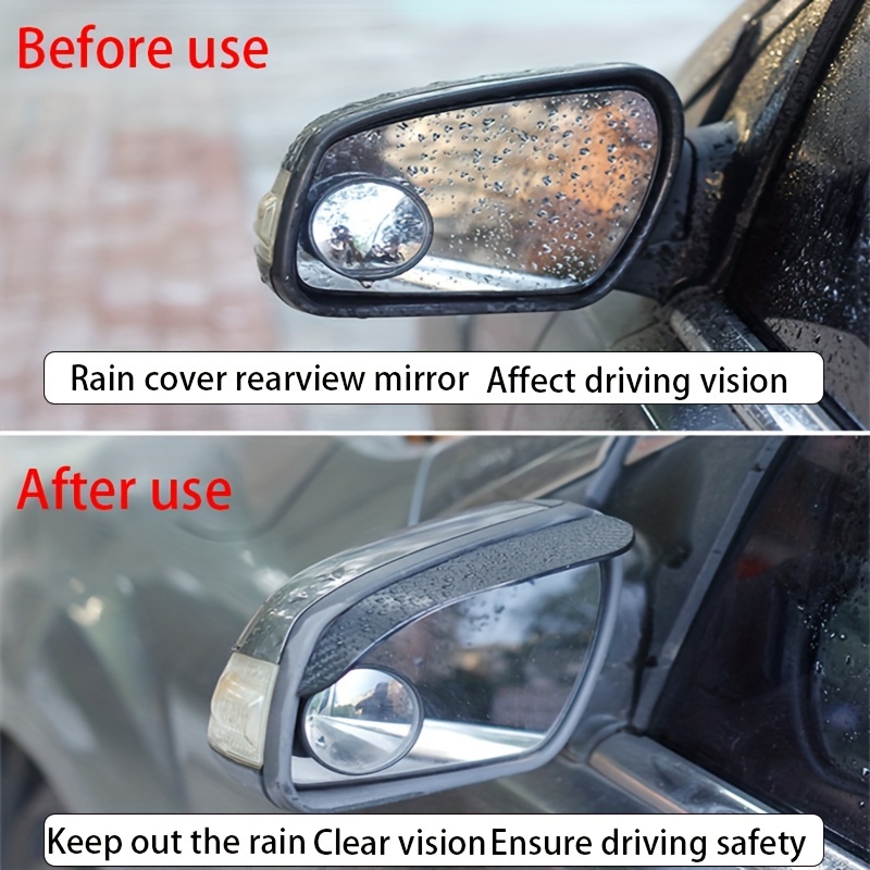 2x Car Rearview Mirror Rain Eyebrow Visor Black Carbon Fiber Cover  Accessories
