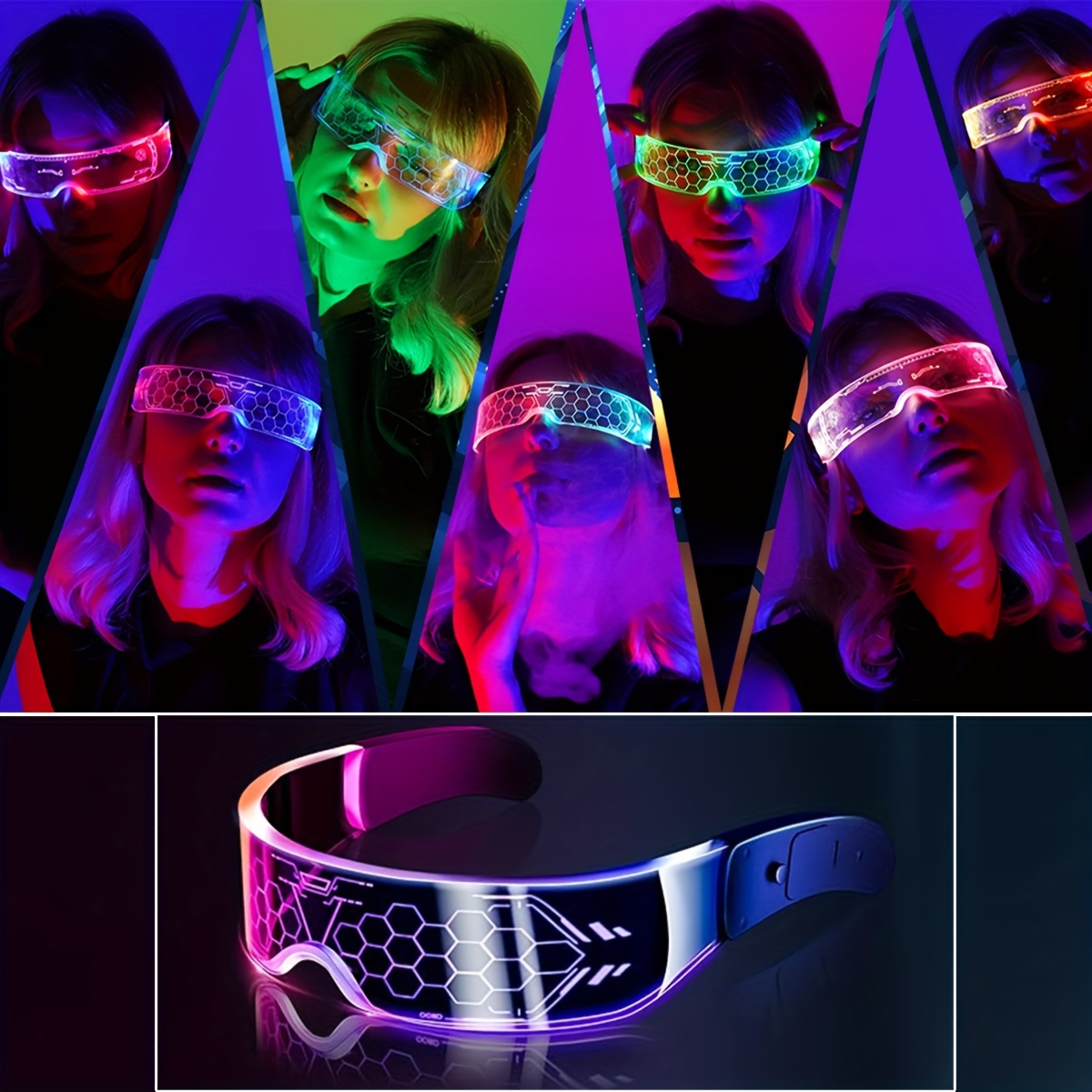 Colorful Luminous Led Glasses For Music Bar Ktv Neon Party - Temu