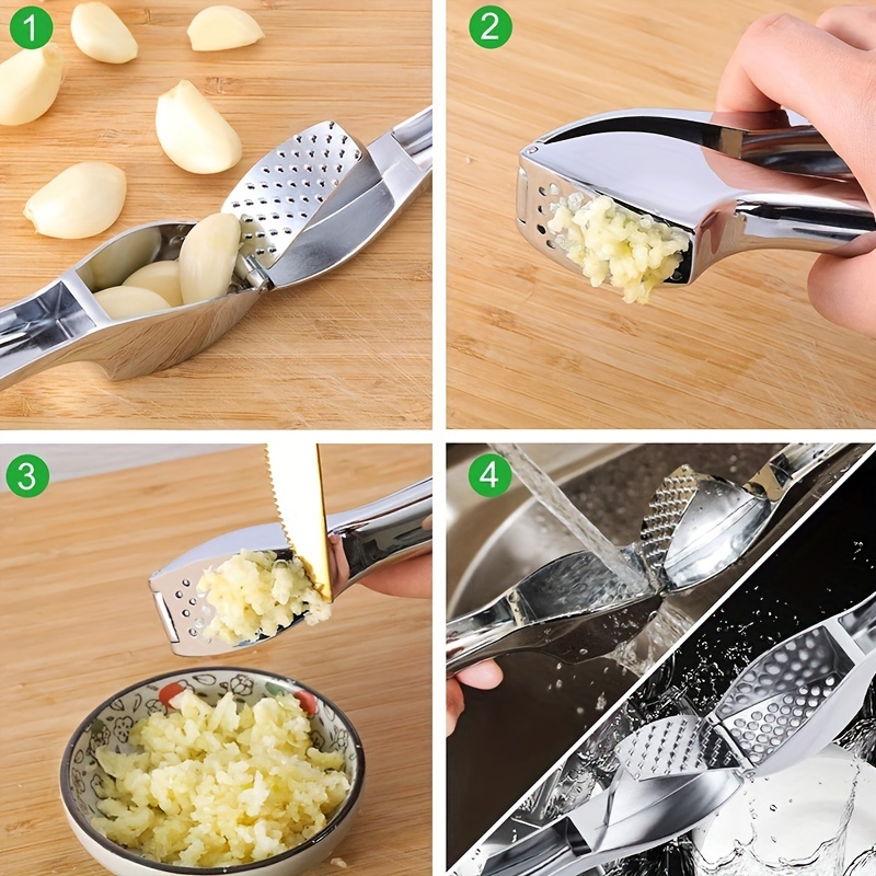 Garlic Press Mincer, Ginger Crusher Peeler Squeezer, Stainless Steel Garlic  Presser Chopper Professional Food Grade, Kitchen Gadgets, Kitchen Supplies,  Kitchen Tools - Temu Germany