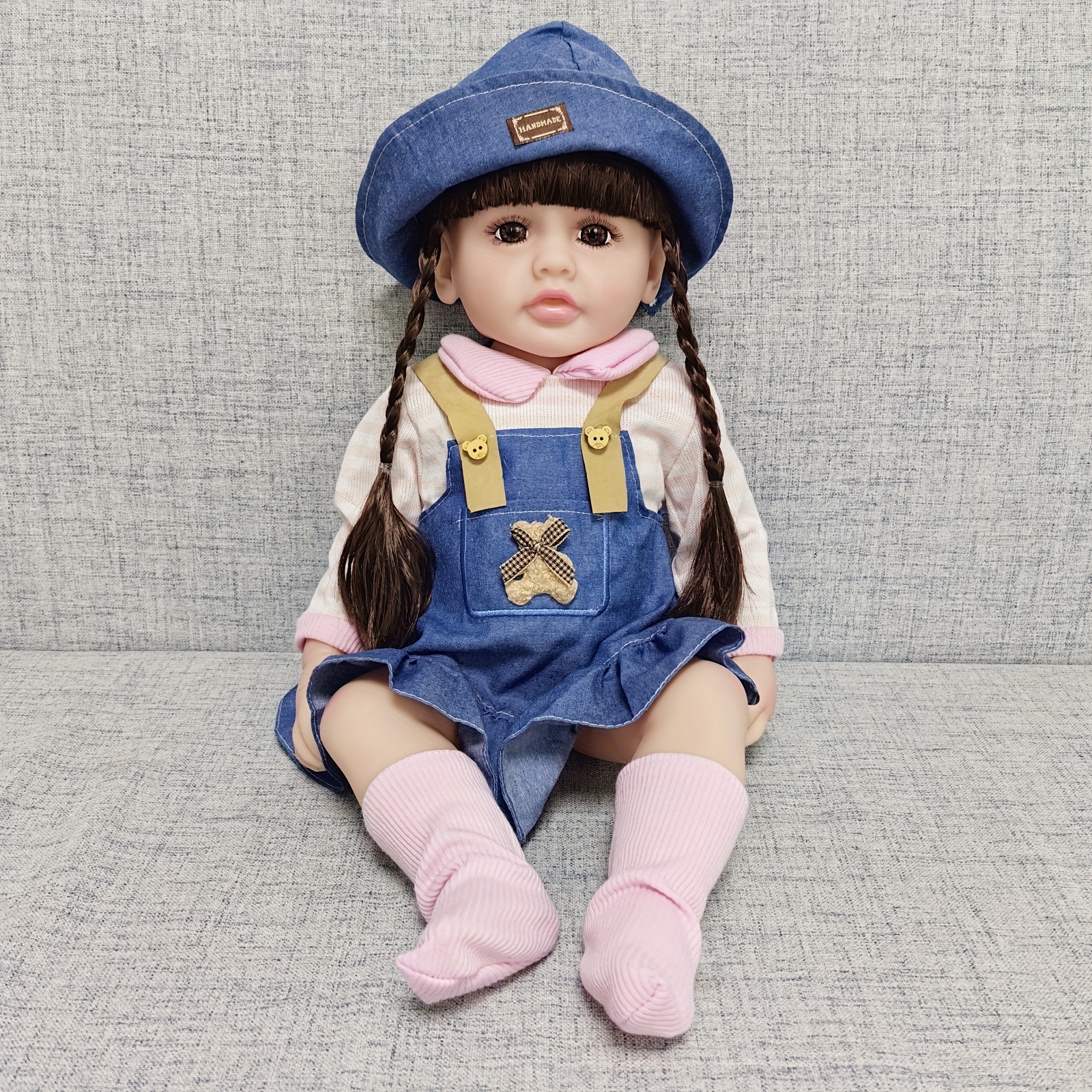 22''/55cm Full Silicone Body Reborn Baby Doll Toy For Girl, Vinyl Newborn  Princess Bebe Accompanying Toy