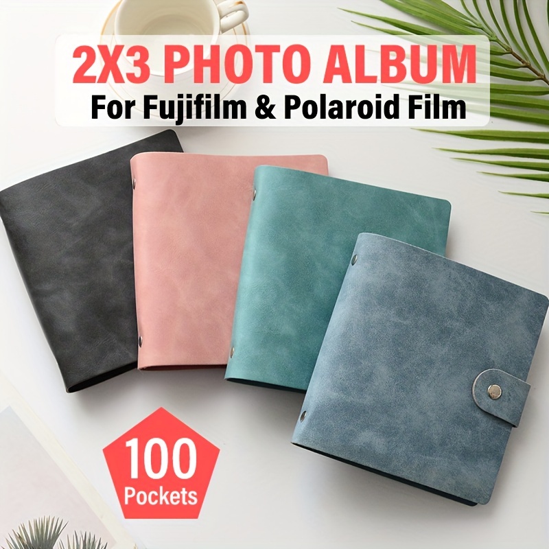 Álbum de fotos de 2 x 3 para cámara instantánea Fujifilm Instax Mini, 288  bolsillos para Polaroid, cubierta de cuero, mini álbum de fotos para