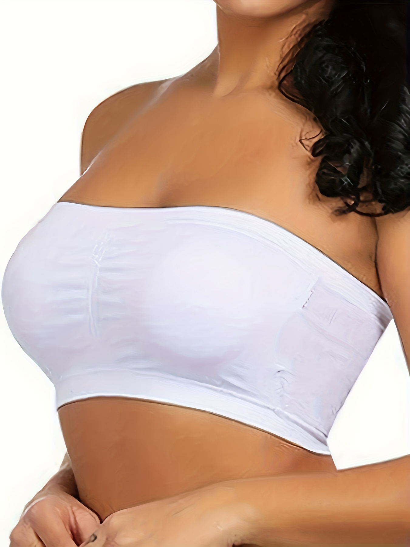 Plus Size Strapless Bra with pads for Women Padded Tube Bandeau