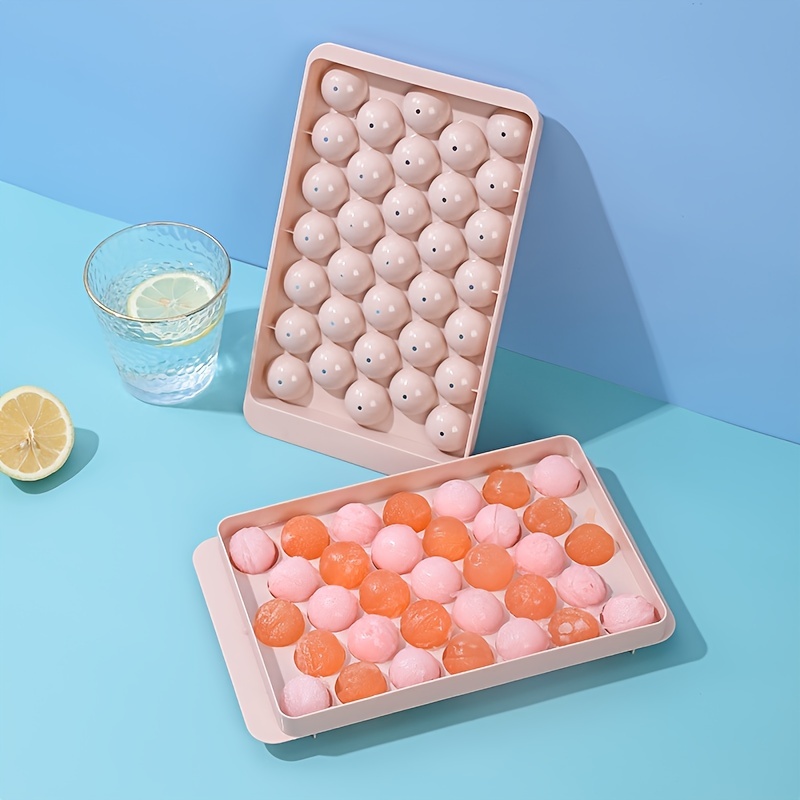1pc ice cube tray with lid mini ice ball maker mold ice cube mold trays ice trays with 33 grids for freezer sphere ice cube tray ice ball tray making details 3