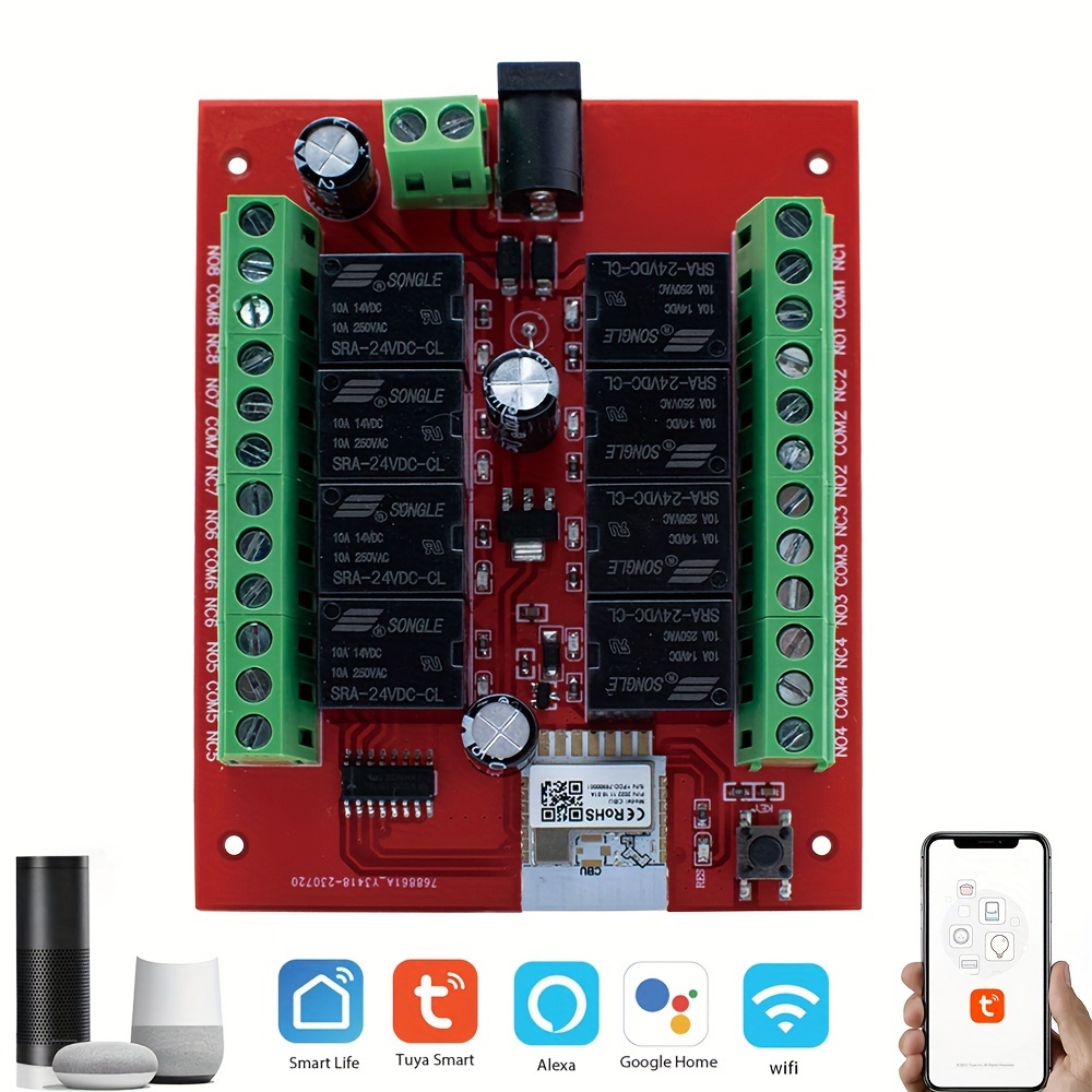 Tuya Smart Life Wifi Switch 2 Gang Relay Breaker Module Smart Lighting  Google Home Alexa Echo Remote Control Timer Switch DIY,WiFi Relay Module