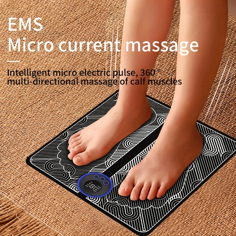 Intelligent EMS Foot Massage Pad with Remote Control,Pulse Physiotherapy Foot Pad,Micro-current Foot Massager for Leg Shaping and Slimming,Foot