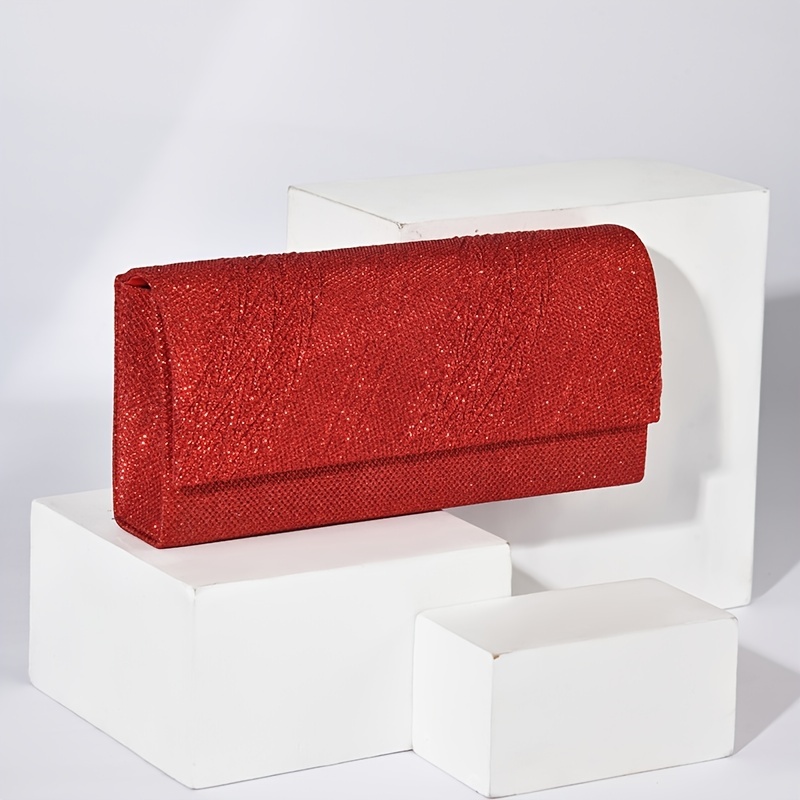 Glitter Evening Clutch Bag Women's Flap Purse Chain Shoulder Bag