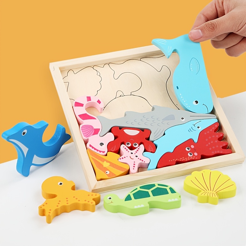 Jeux de puzzle 3D pour enfants Cartoon Animal Baby Hand - Temu France