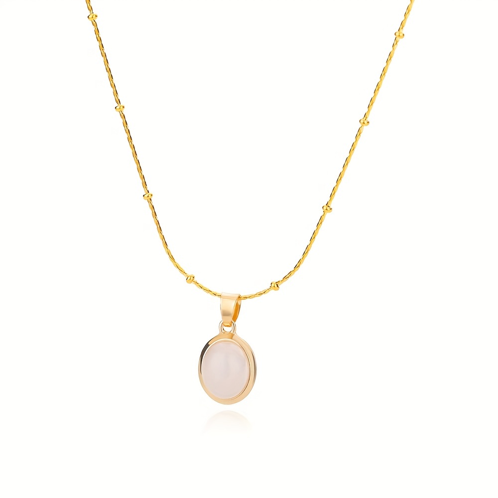 TEMU Collar elegante retro premium universal para mujer, hombre y pareja, con piedra que