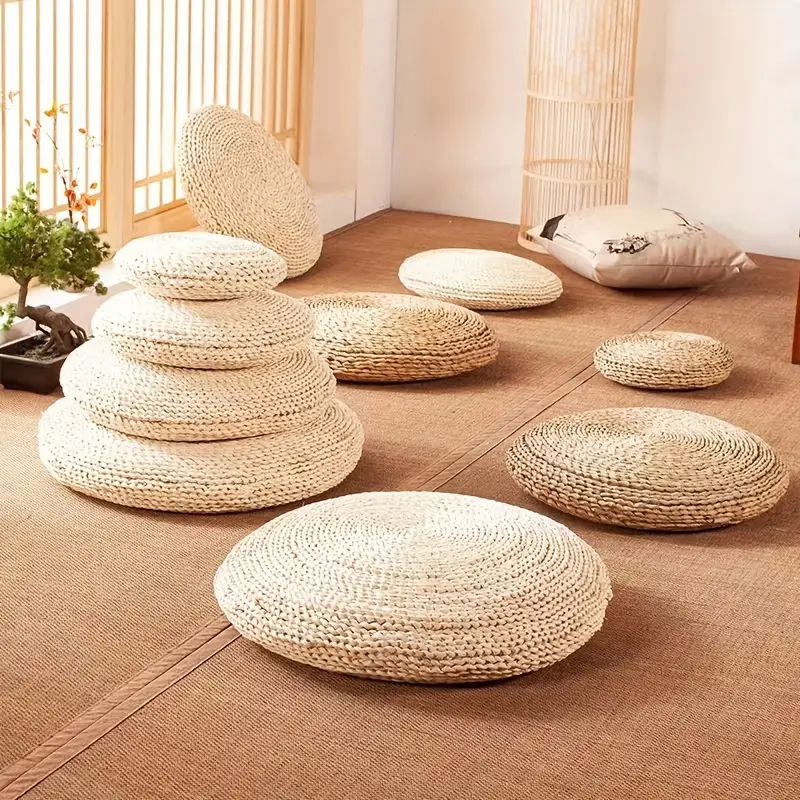 Grass Woven Futon Corn Skin Woven Sitting Mat Tatami Rice - Temu United  Arab Emirates