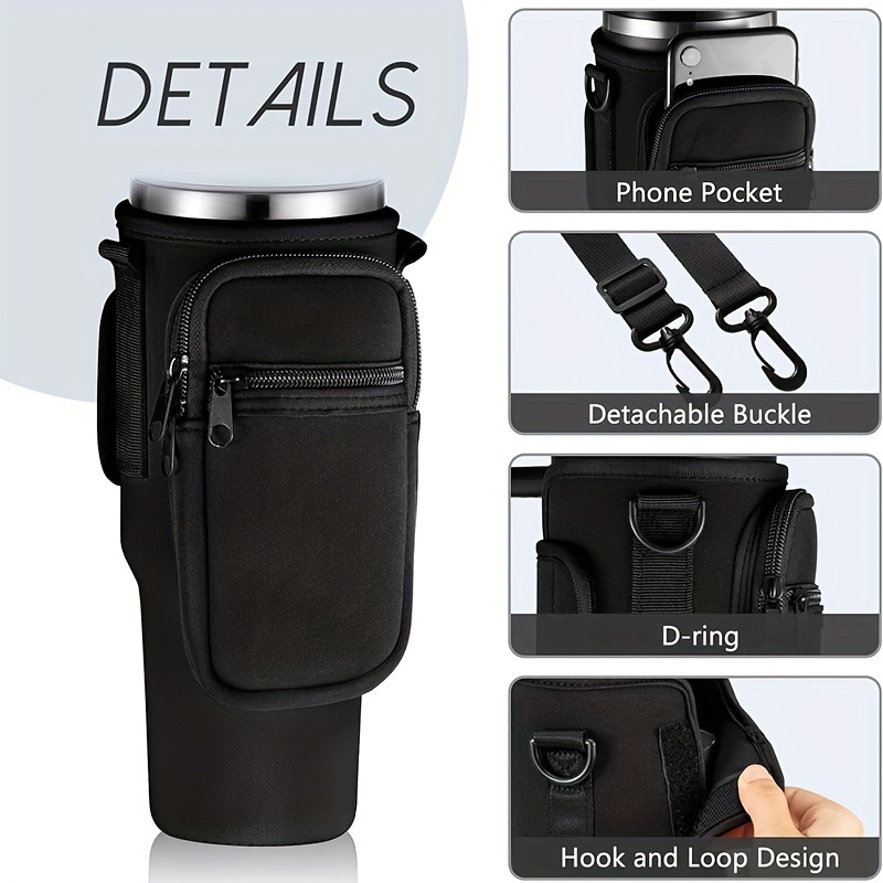 Cup Holder Bag With Adjustable Strap And Pocket, For Stanley Cup, Anti  Scald Water Cup Holder, Cup Accessories - Temu