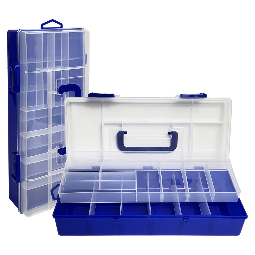 1pc Blue Clear Parts Box, Portable Small Tool Organizer Box, Plastic  Household Screw Storage Box, Electronic Accessories Box, Garage Tool  Storage Box