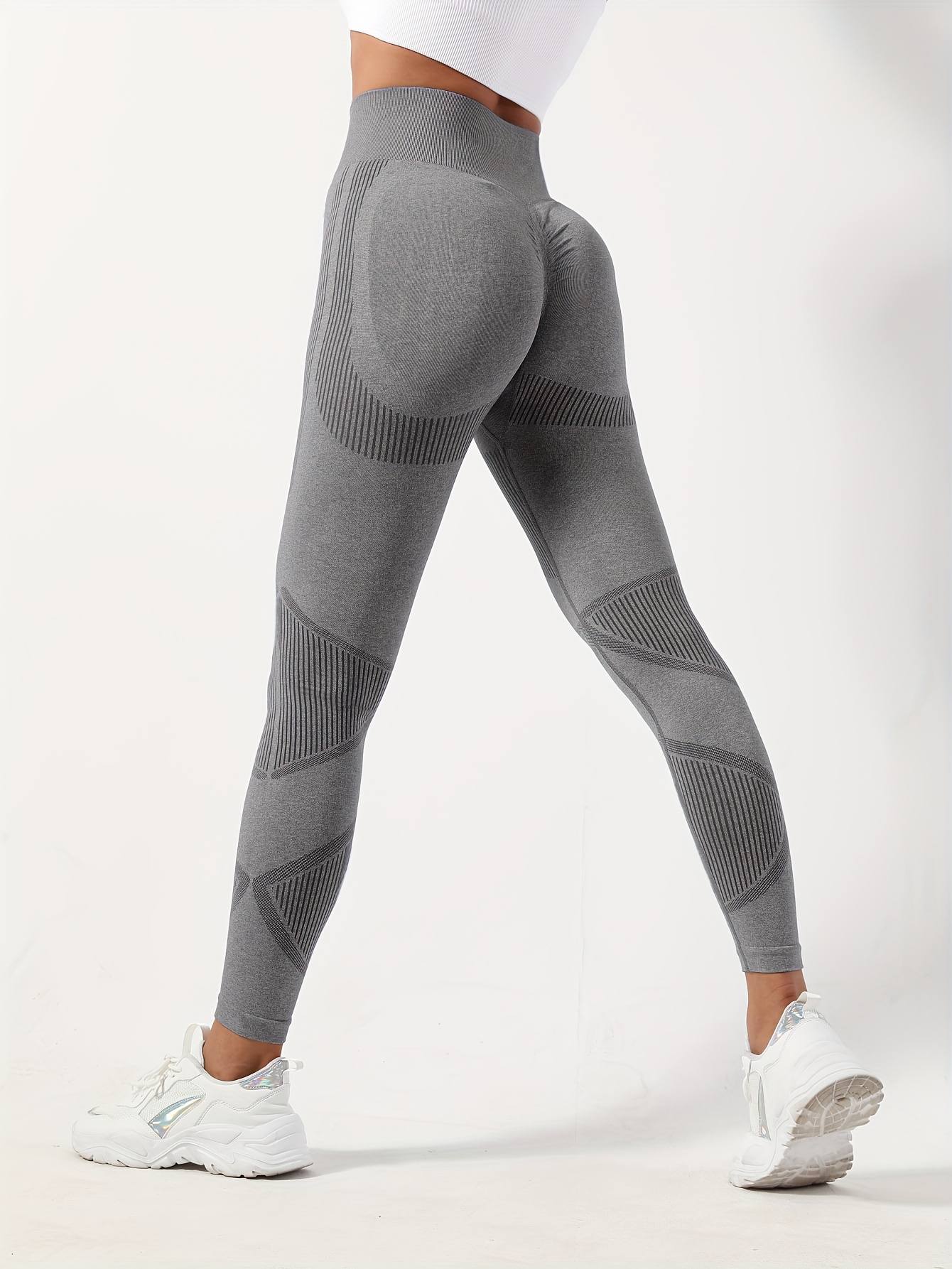 Cross Waist Yoga Leggings, High Stretch Running Workout Sports Tight Pants,  Women's Activewear