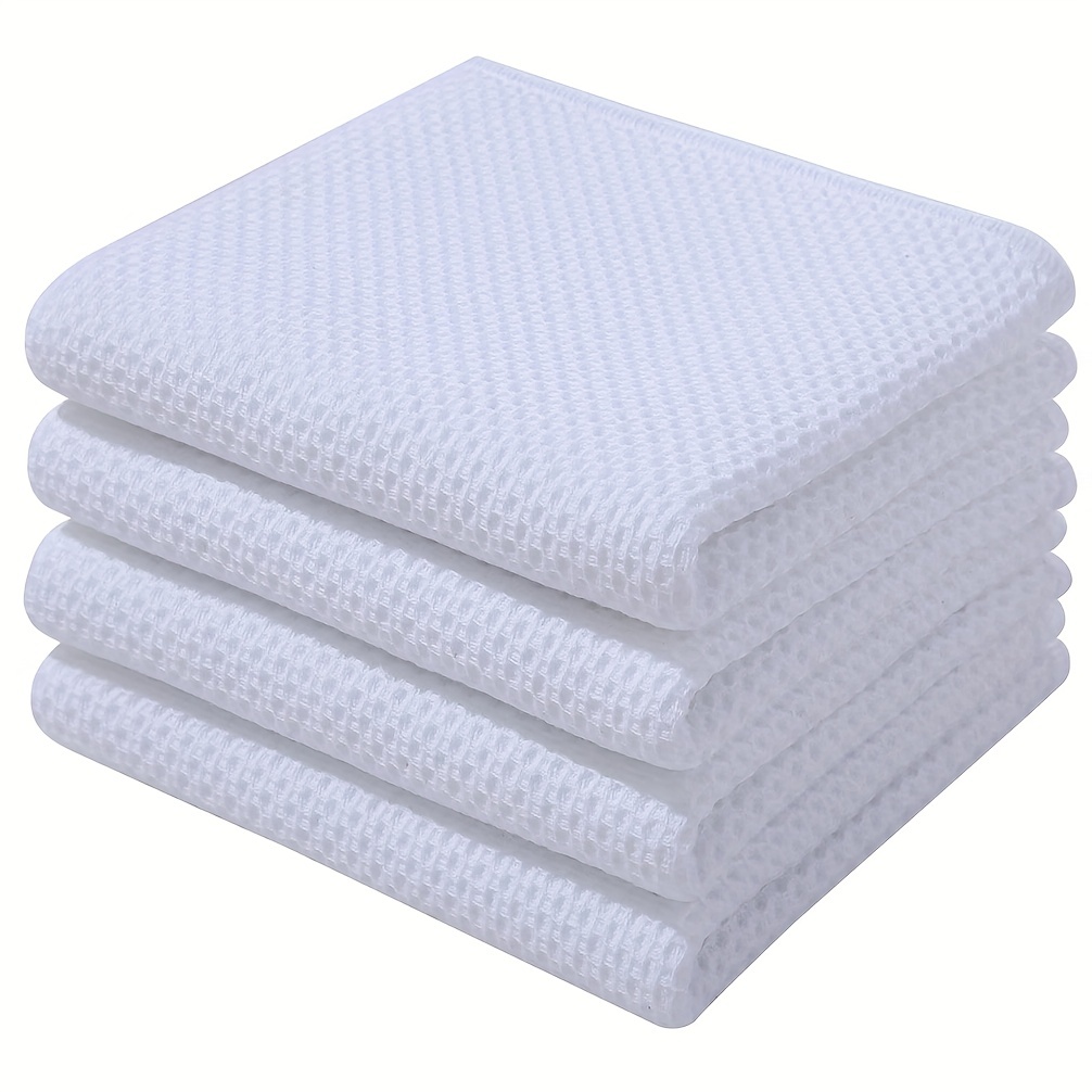 6pcs-a 100% Cotton Dish Towels, Waffle Weave Dish Drying Cloths, Quick-drying Rags, Super Soft, Absorbent, 12 inch x 12 inch