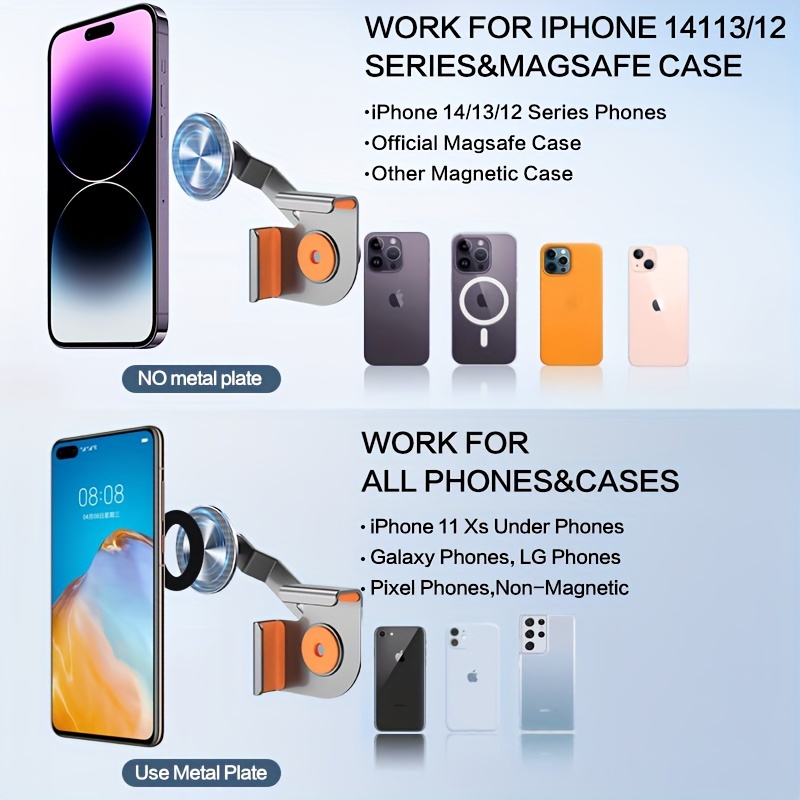 Phone Mount For Tesla Model 3/Y, Magnetic Car Screen Phone Mount For IPhone 15, 14, 13 Series And All Phones With Magnetic Case Foldable Phone Holder_voghion.com