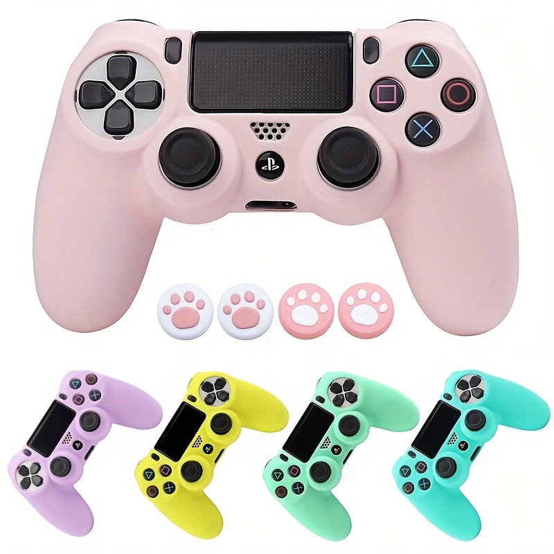 

Soft Silicone Protective Cover Skin For Ps4 Controller Gamepad With Joystick Grip Caps