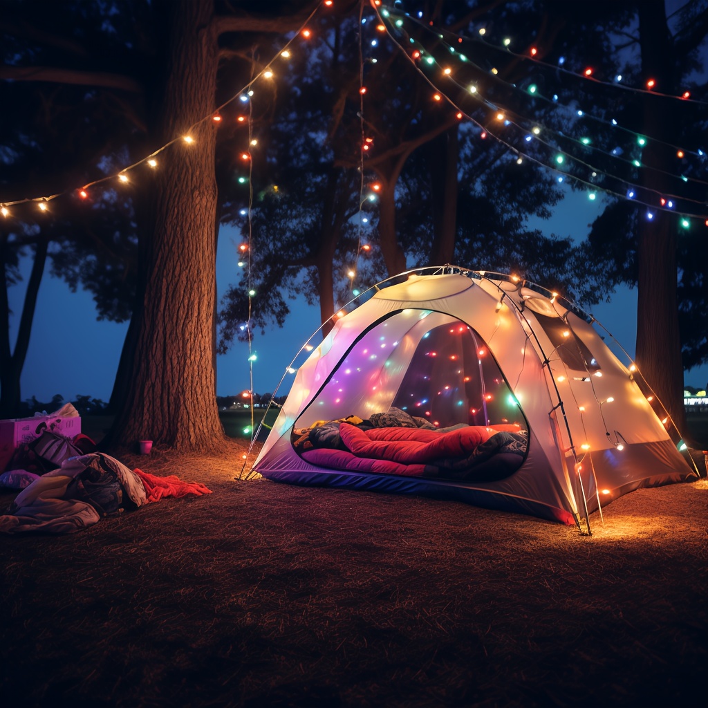 Camping chaud guirlande lumineuse 10m tente extérieure LED Spot Flashlight  Noël atmosphère lumière - Chine Lampes de camping de type C, éclairage  solaire