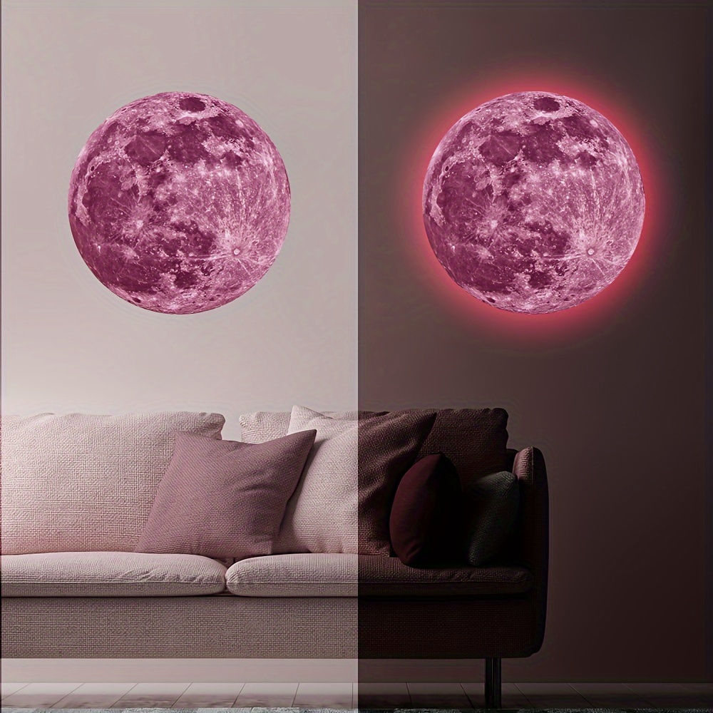 Luminous Wall Sticker 3d Moon Stickers Glow In The Dark Home - Temu