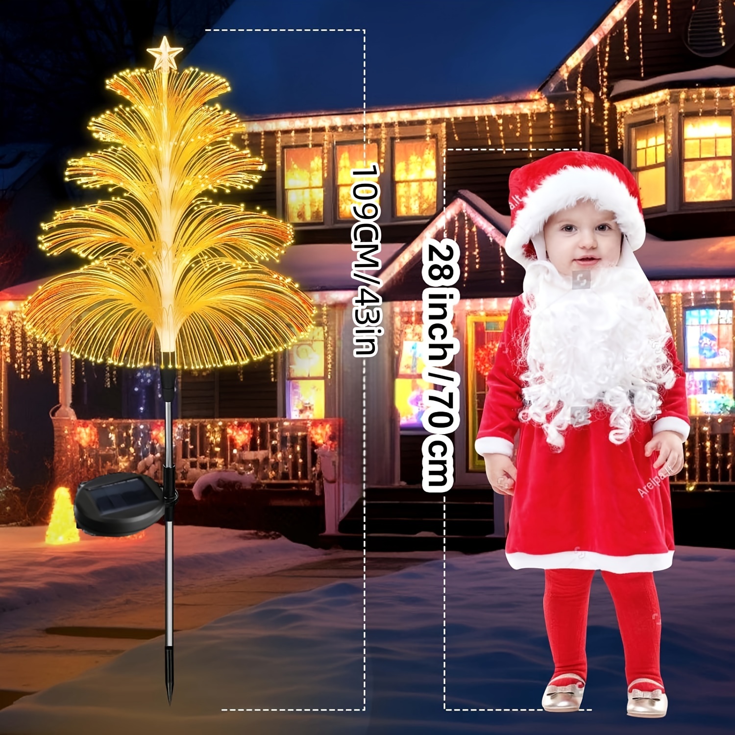 LED Solar Light Santa Claus Ground Mounted Lamp New Stake Lamp Party