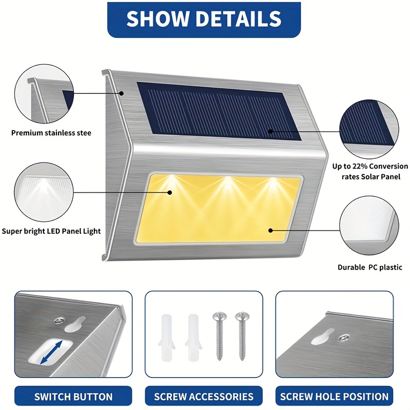 2 Luces Solares Exteriores Luces Solares Led Impermeables - Temu