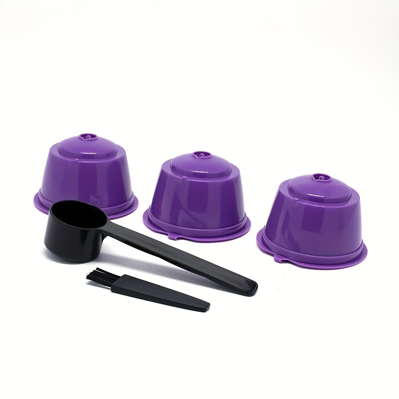 Capsule Filtre de Café Réutilisables, Lictin 4 Pcs Capsules Rechargeables à  Café Compatibles avec les Machines Nescafe Dolce Gusto avec 1 Cuillère à  Café et 1 Brosse à Nettoyer Marron I Cafilas 